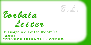 borbala leiter business card